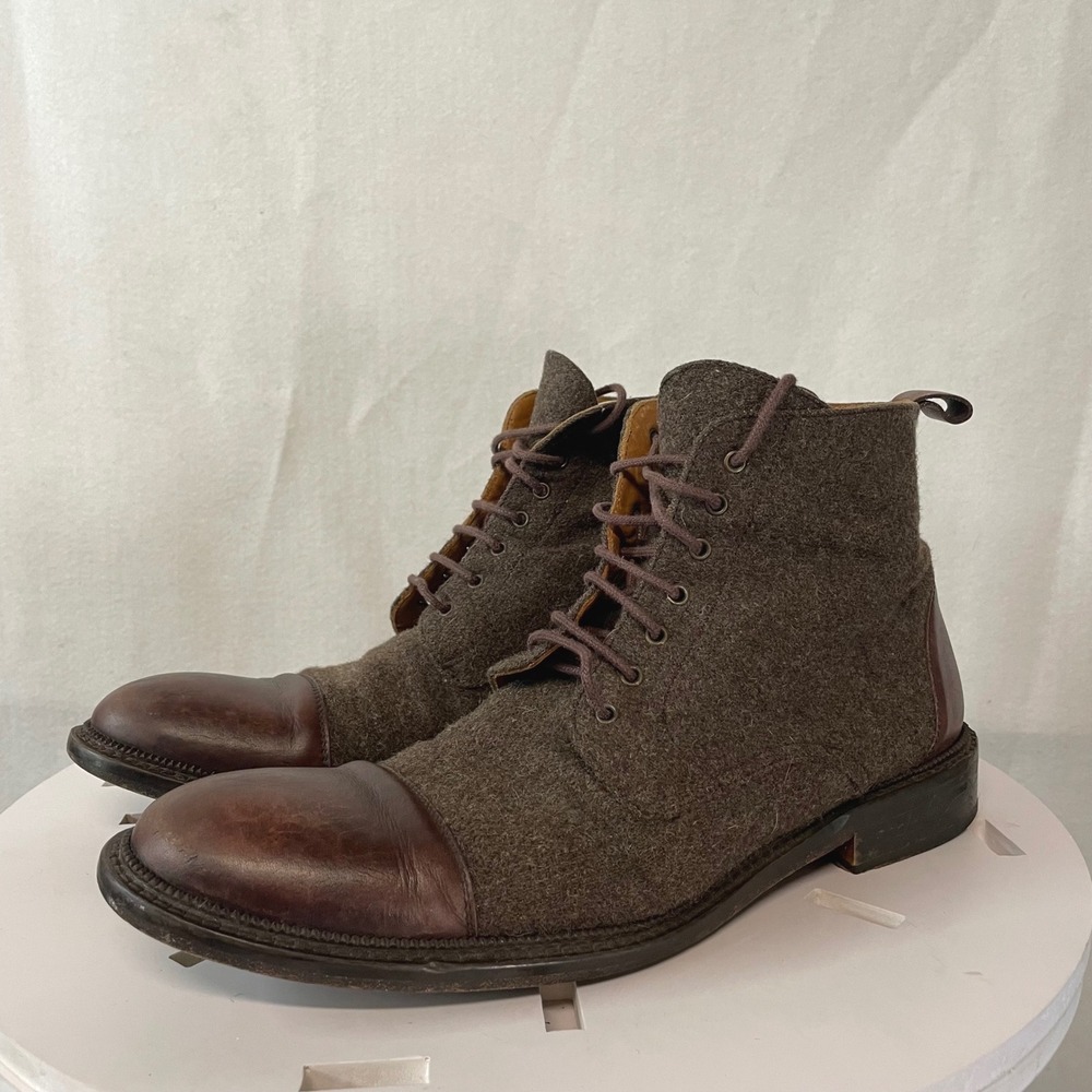 Taft Handmade Spain The Jack Boot Leather Wool Brown Mens 43 EU/ 10 US Lace Up‎